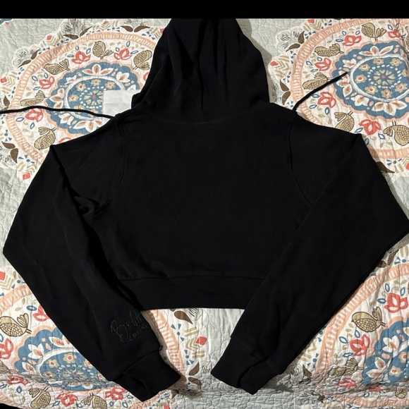 NWOT Buffbunny Cloud Cropped Hoodie Onyx Black - Picture 2 of 6
